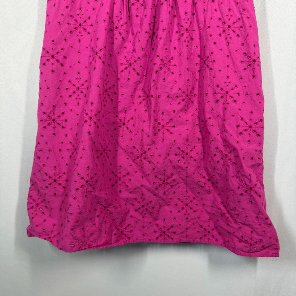 LOFT | Eyelet Flutter Sleeve Dress Magenta Pink Purple Mini Women's Size XS - Picture 5 of 11